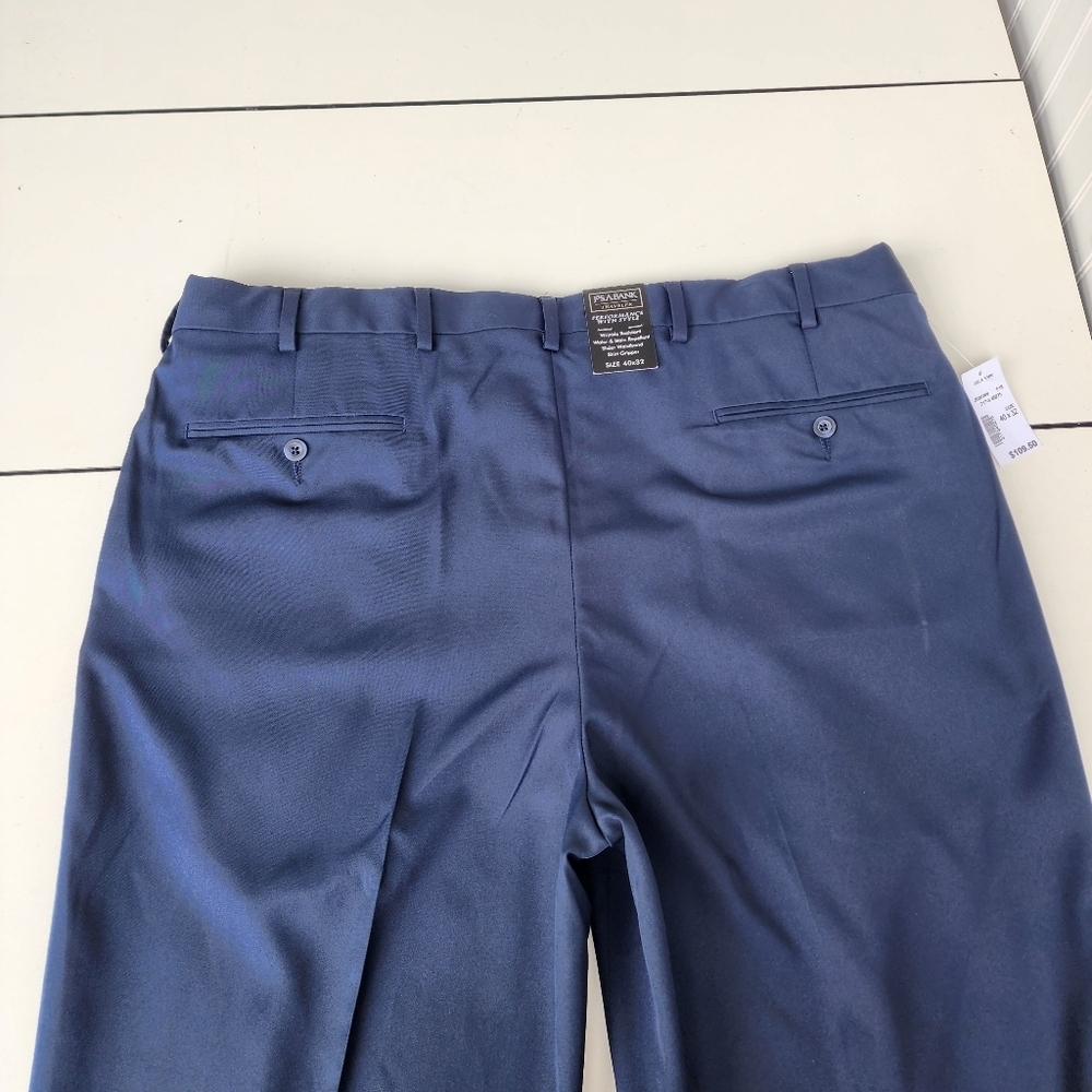 NWT $109 Jos A Bank Traveler Tailored Fit Pants Men 40x32 Navy Blue Performance - Picture 12 of 13
